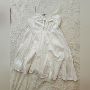 Mini Poplum Tie Front Skater Dress